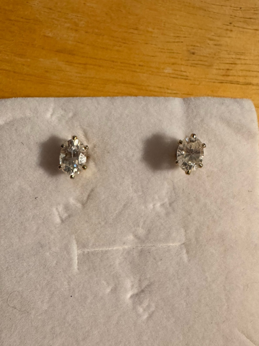 Gold Tone Oval Stud Earrings